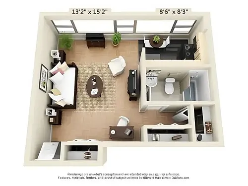 Floor plan Chelsea Studio