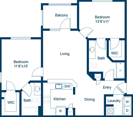 2 Bedroom | 2 Bath | 1054 SF 2 Bedroom | 2 Bath | 1054 SF