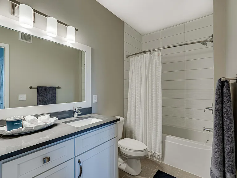 Our bathrooms include spacious vanities with storage, perfect for keeping your essentials organized.