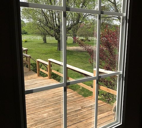 walk out to deck from master