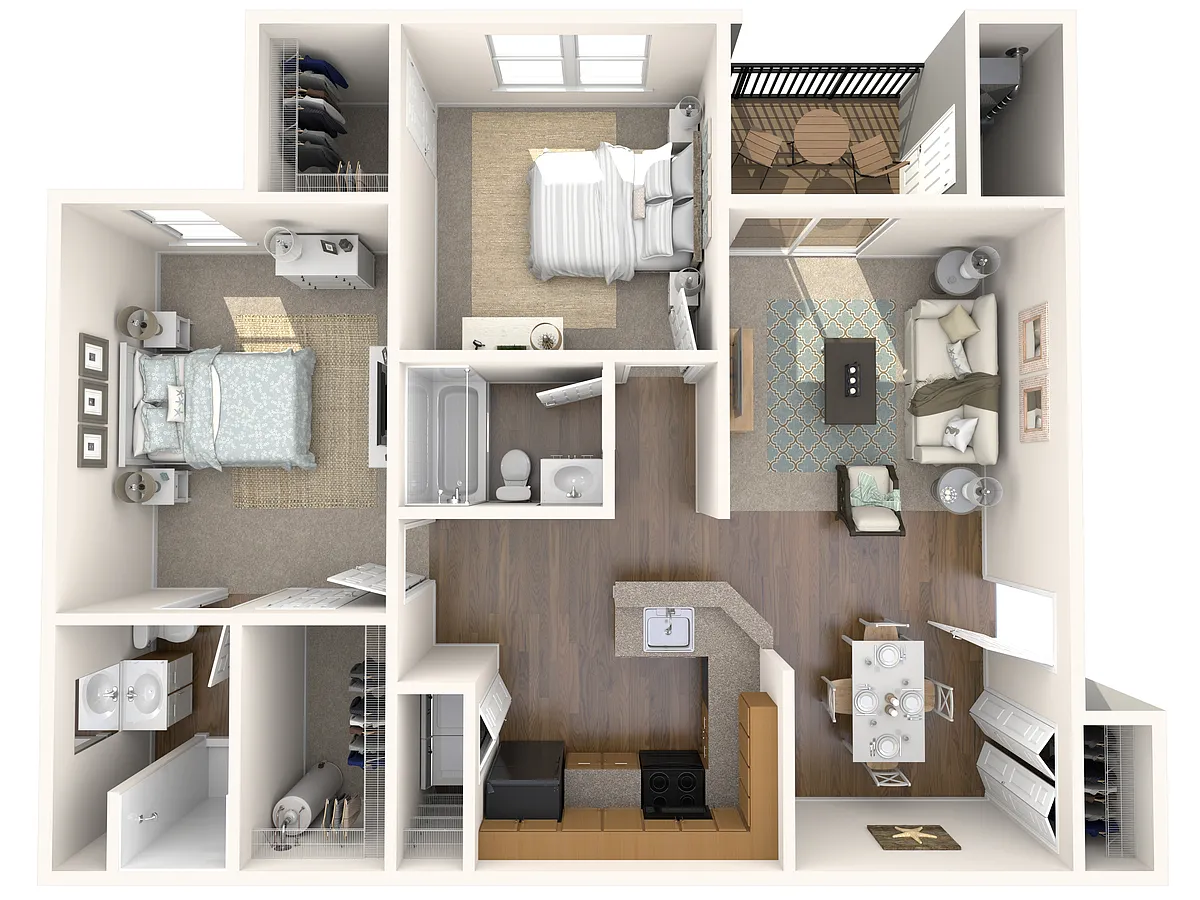 Floor plan 2 Bed 2 Bath