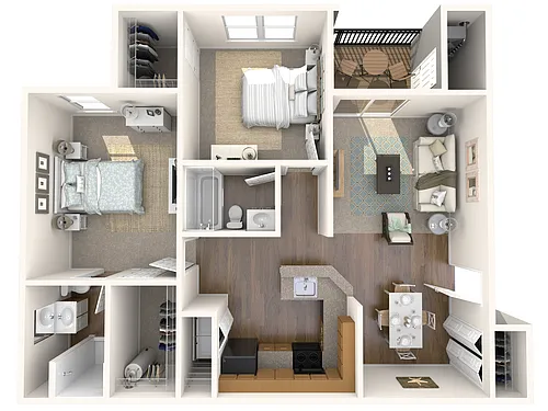 Floor plan 2 Bed 2 Bath