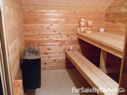 Sauna
						:
						Newly built electric sauna with cedar walls and benches- great after skiing!
