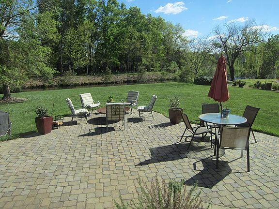 Patio with pond view