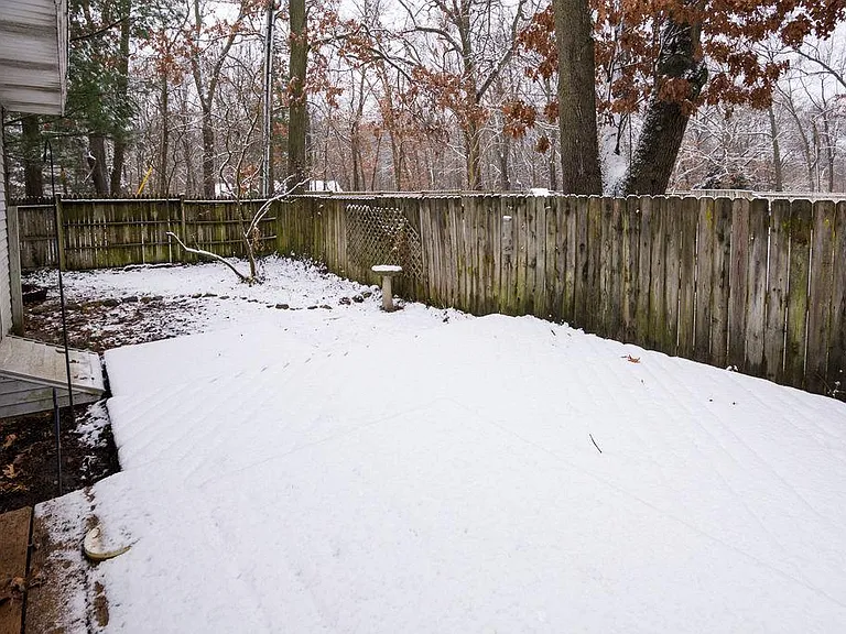 expansive deck currently covered with snow