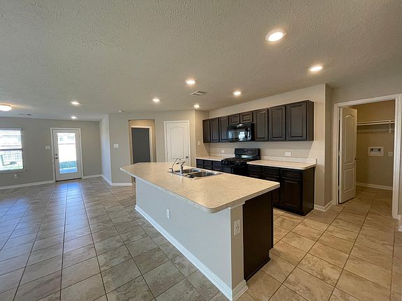 Living area and kitchen