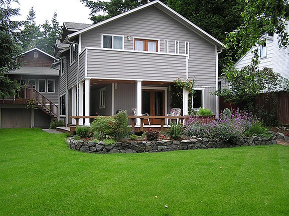 Back yard, master deck above