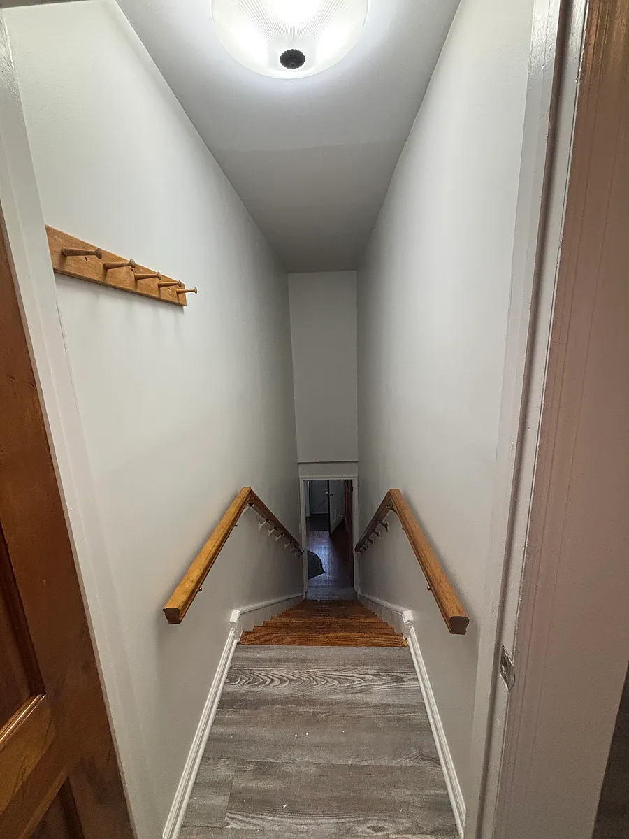 Stairs to apartment (looking down from apartment). - 426 Laurel Ave #2
