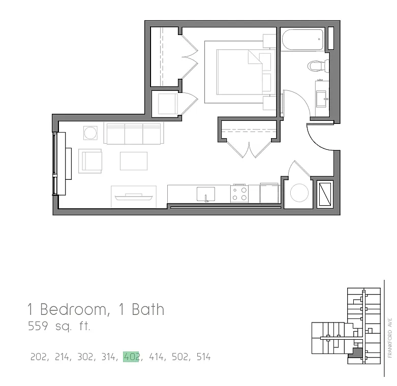 Floor plan One Bedroom