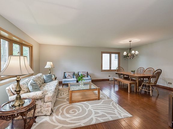Open floor plan with living and dining room.