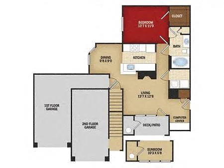 Floor plan One Bedroom B