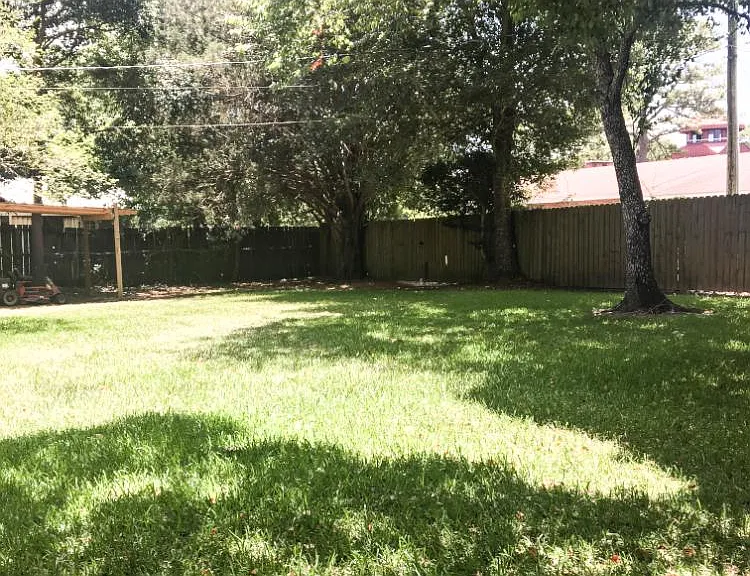 Huge backyard with a double swinging gate giving you access from the alley.