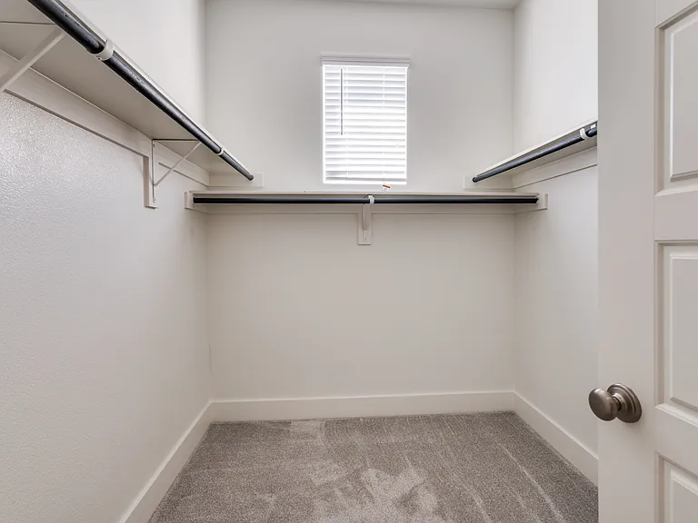 Master bedroom walk-in closet with natural sunlight!