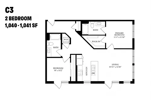 Floor plan Two Bedroom C3
