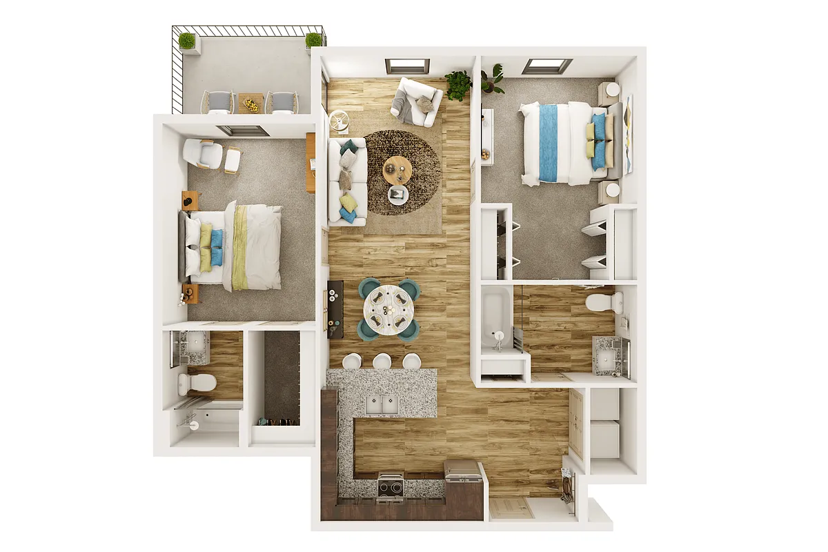 Floor plan TWO BEDROOM APARTMENT