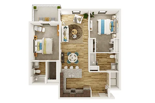 Floor plan TWO BEDROOM APARTMENT