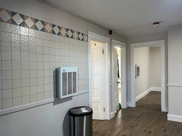 View of Tiled Kitchen Wall in Dining Area