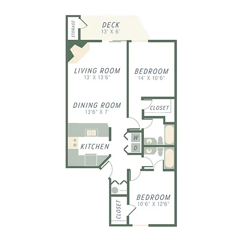Floor plan High Dive - 2x2 B