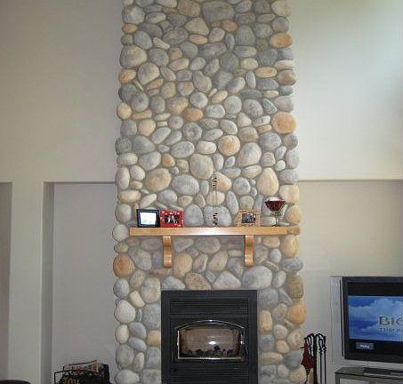 Grand fireplace in living room