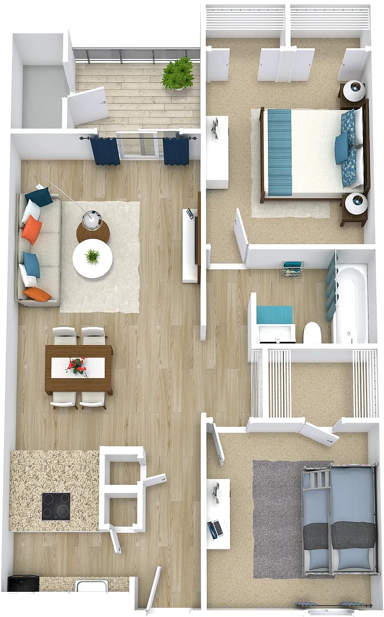 Floor plan 2 Bedroom A