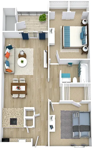 Floor plan 2 Bedroom A