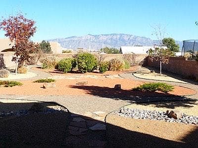 Large backyard with unobstructed mountain view