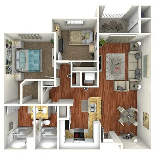 Floor plan 2 Bedroom 2 Bath