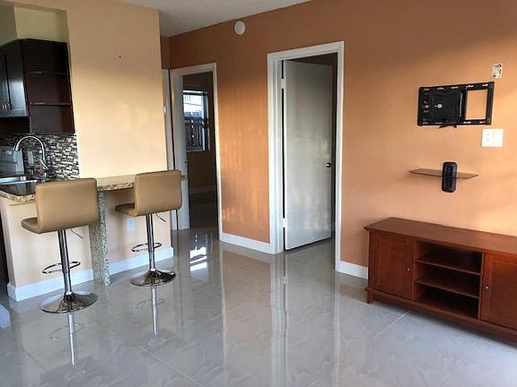 Living area/dining counter.