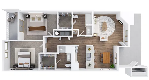 Floor plan 2X2 - 1040