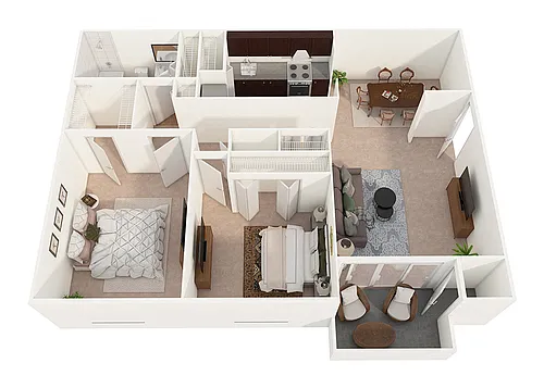 Floor plan Two Bedroom Deluxe