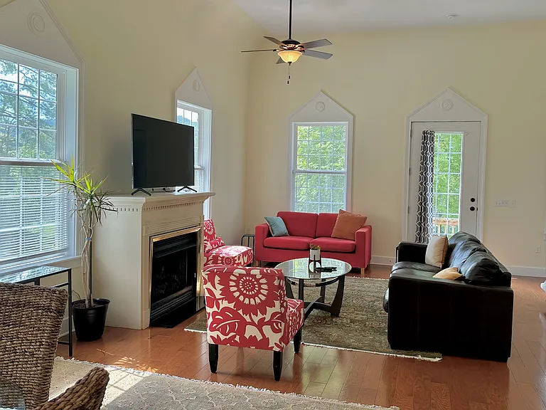 Currently used as a living room space.
Fireplace is strictly decorative, not functional.