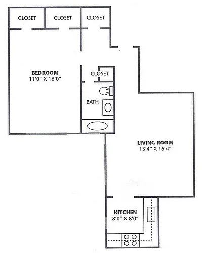 Floor plan 1 Bedroom