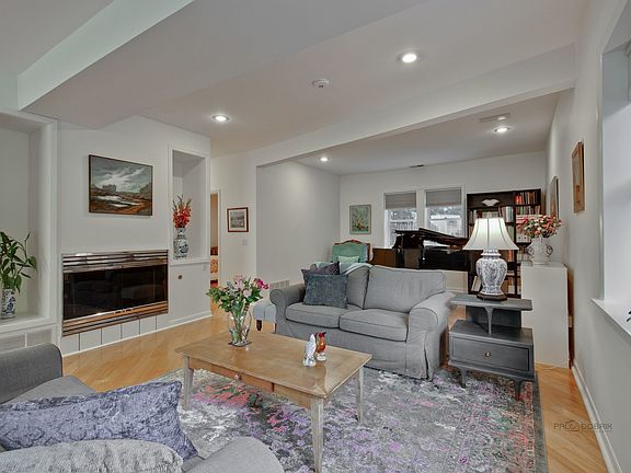 The open plan with 9' ceilings,