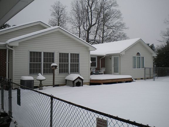 Rear with wood deck