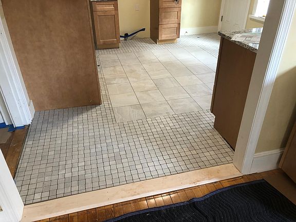 New tile in progress in kitchen!