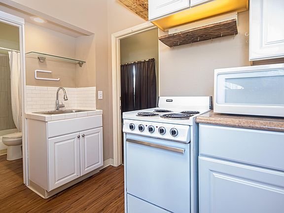 Kitchenette, no dining table.