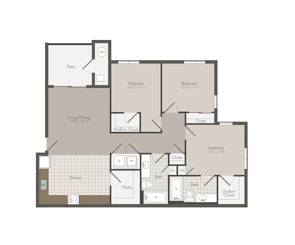 Floor plan 3 bed x 2 bath