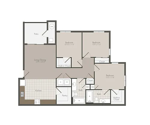 Floor plan 3 bed x 2 bath