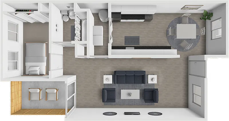 Floor plan The Cypress A 1 Bedroom