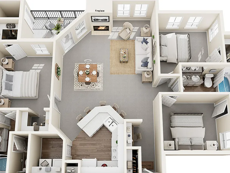 Da Vinci Floor Plan | 3 Bedroom with 2 Bath | 1383 Square Feet | Stonebriar of Frisco | Apartment Homes Da Vinci Floor Plan | 3 Bedroom with 2 Bath | 1383 Square Feet | Stonebriar of Frisco | Apartment Homes