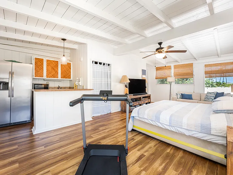 Detached studio with an open-concept layout featuring a kitchenette.