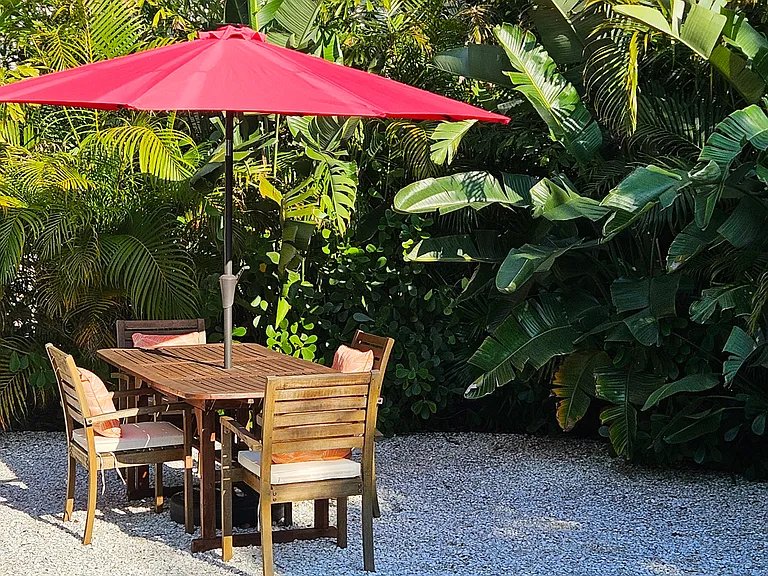 Tropical private landscaping.