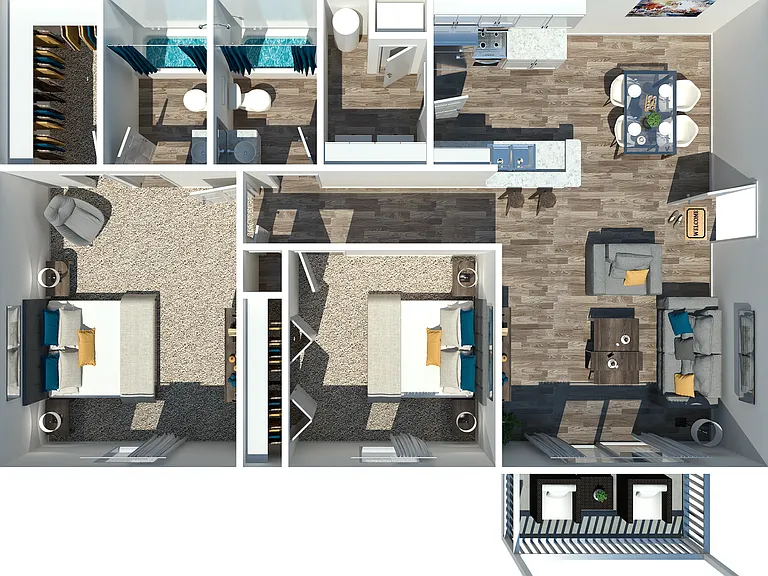 2 Bedroom 2 Bedroom