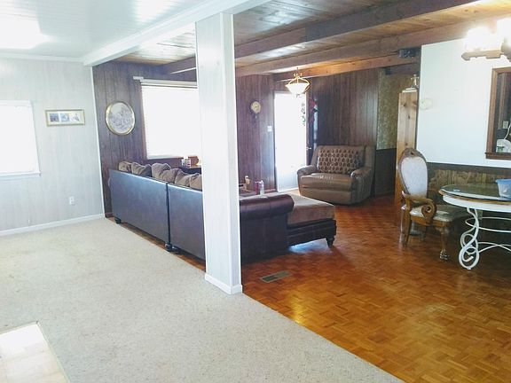 Great room with living and dining space.
