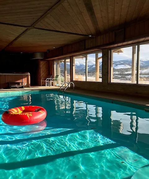 Community pool and hot tub with fantastic views of Fraser Valley