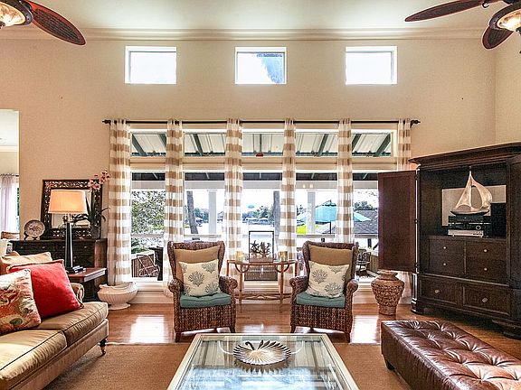 Living room with view of bayou