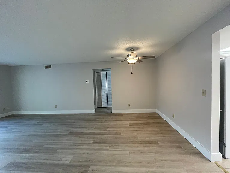 Newly installed beechwood laminate floors