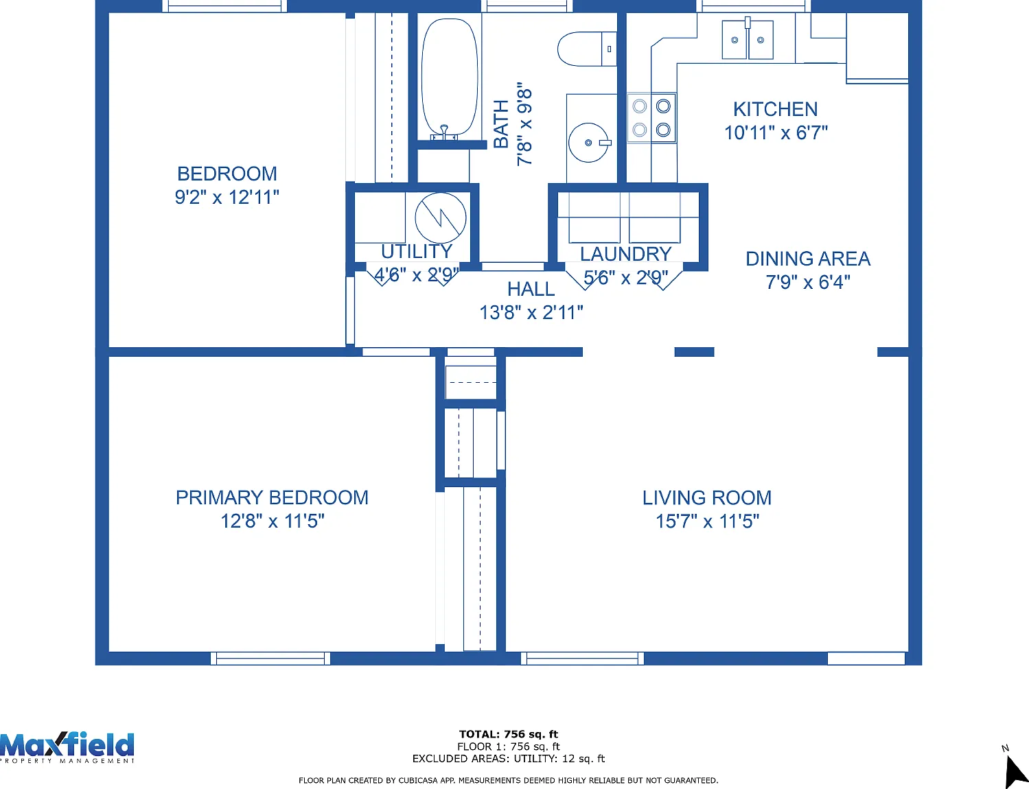 2 bed, 1.0 bath, 870 sqft, $1,150 — Photo 3