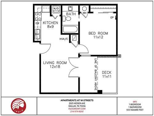 Floor plan 1 bedroom 1 bath