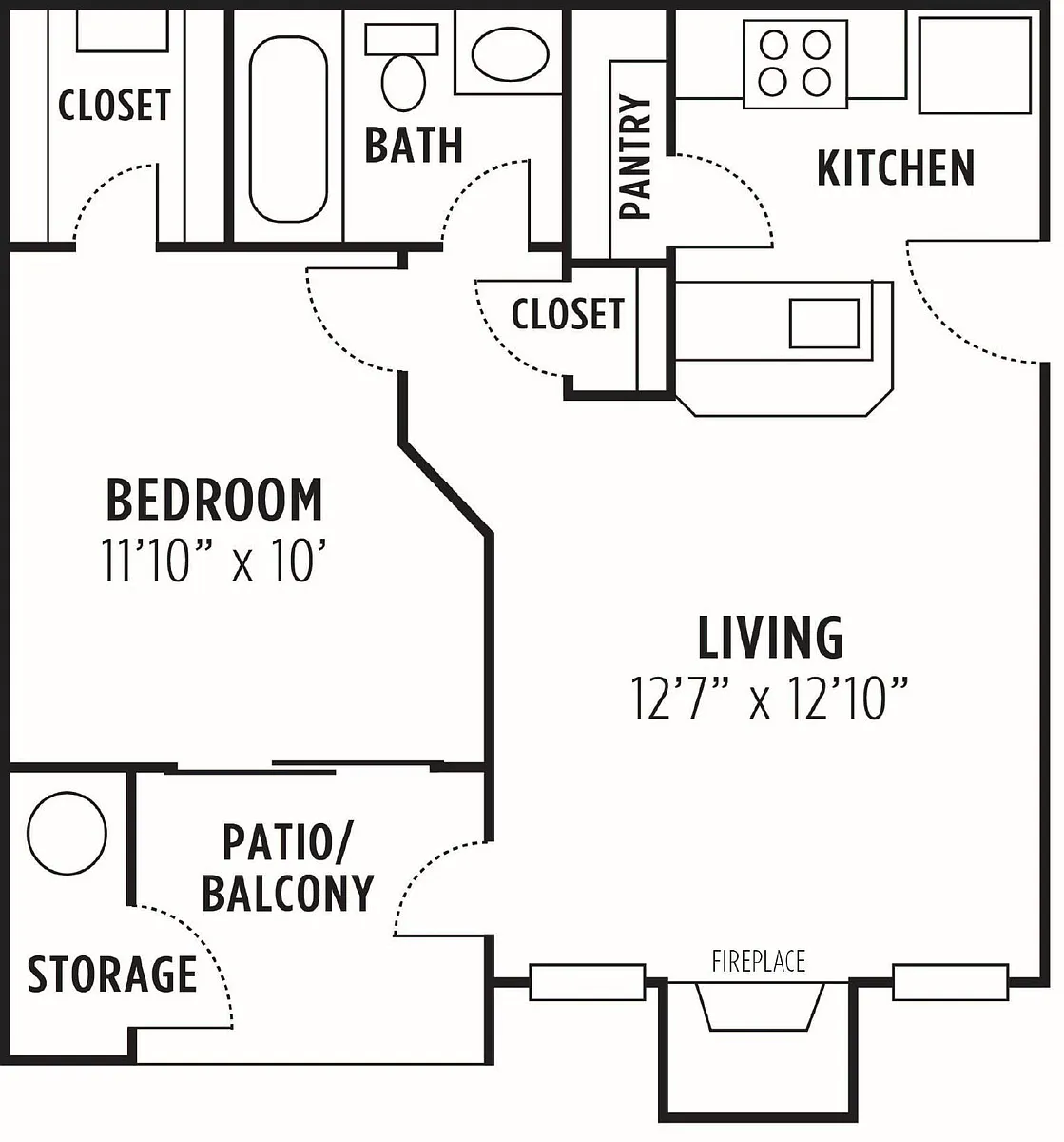 Floor plan Aspen 1x1